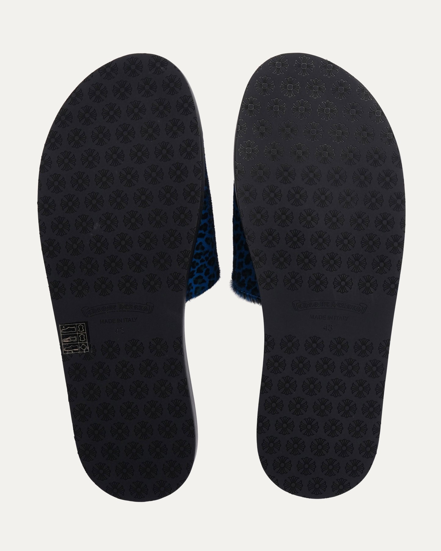 Plus Cross Patch Leopard Slides