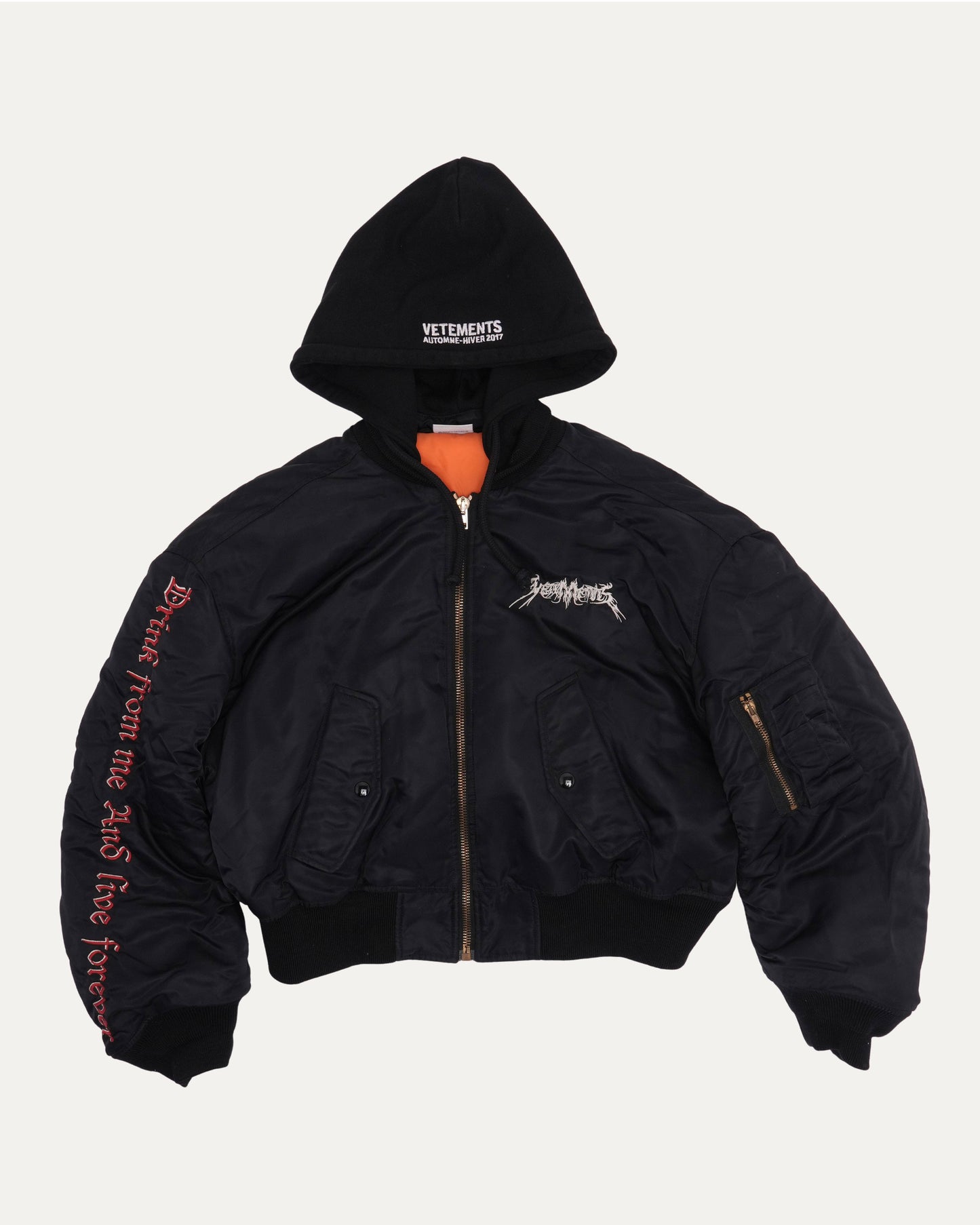 FW17 Total Fucking Darkness Cropped Bomber Jacket