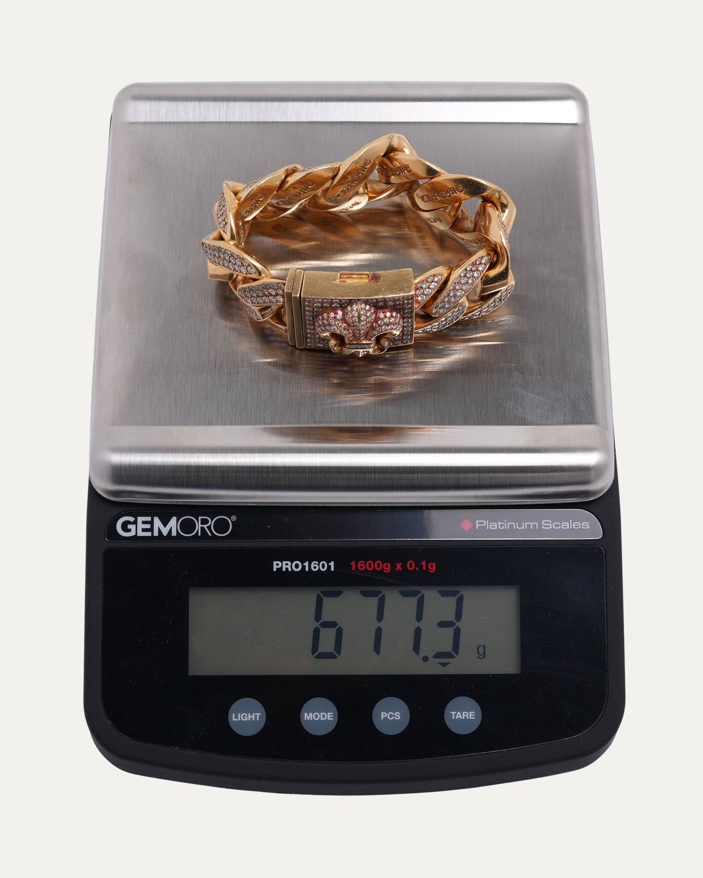 Gold Diamond XL Fleur Box ID Bracelet