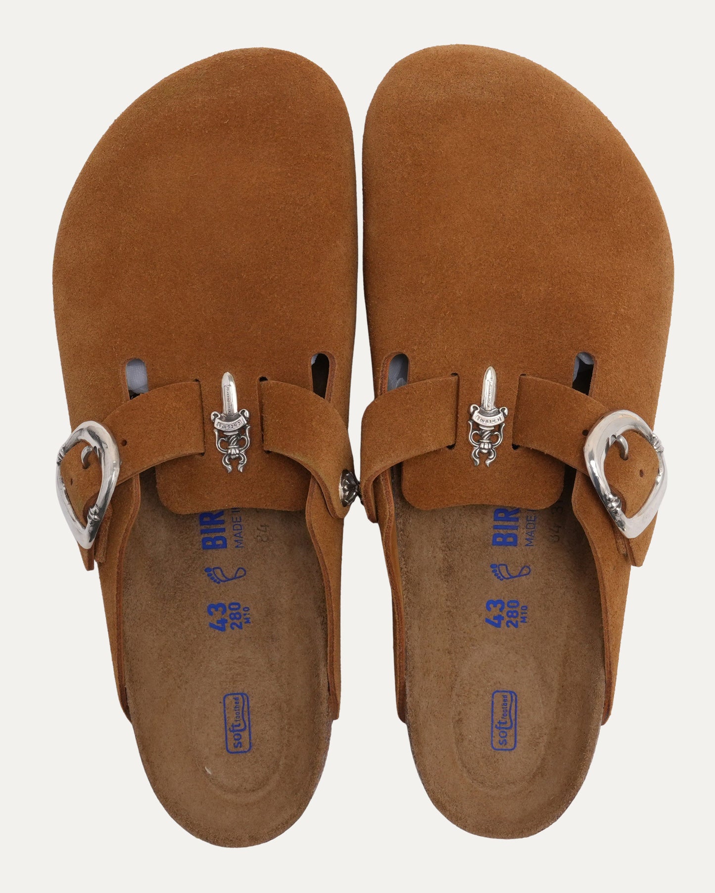 Dagger Embellished Birkenstock Boston Suede Mule