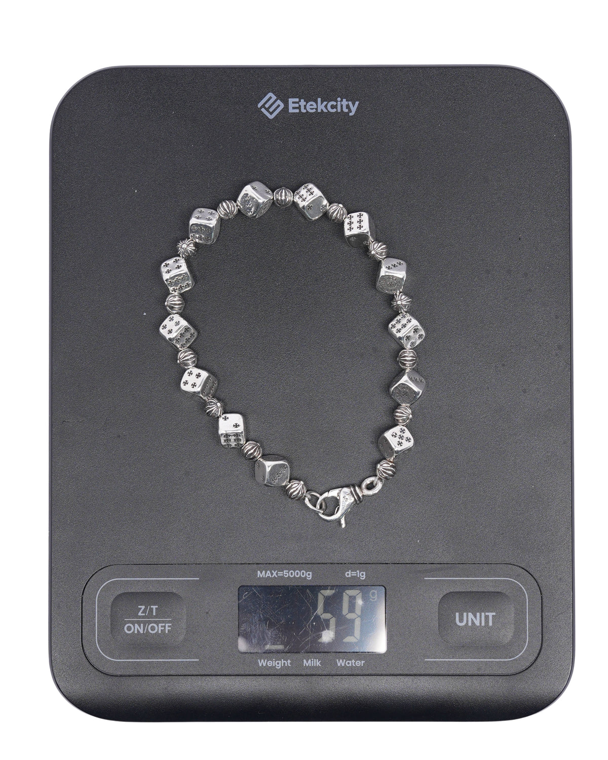 Silver Dice Bracelet