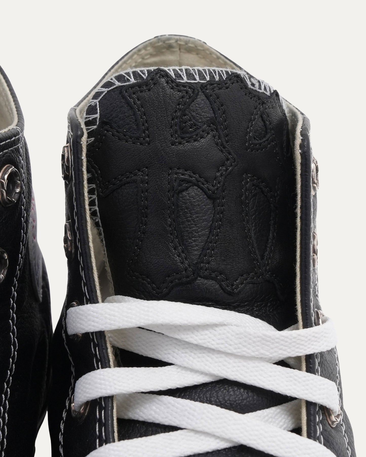 Dagger Embellished Cross Patch Leather Converse Chuck Taylor Sneakers