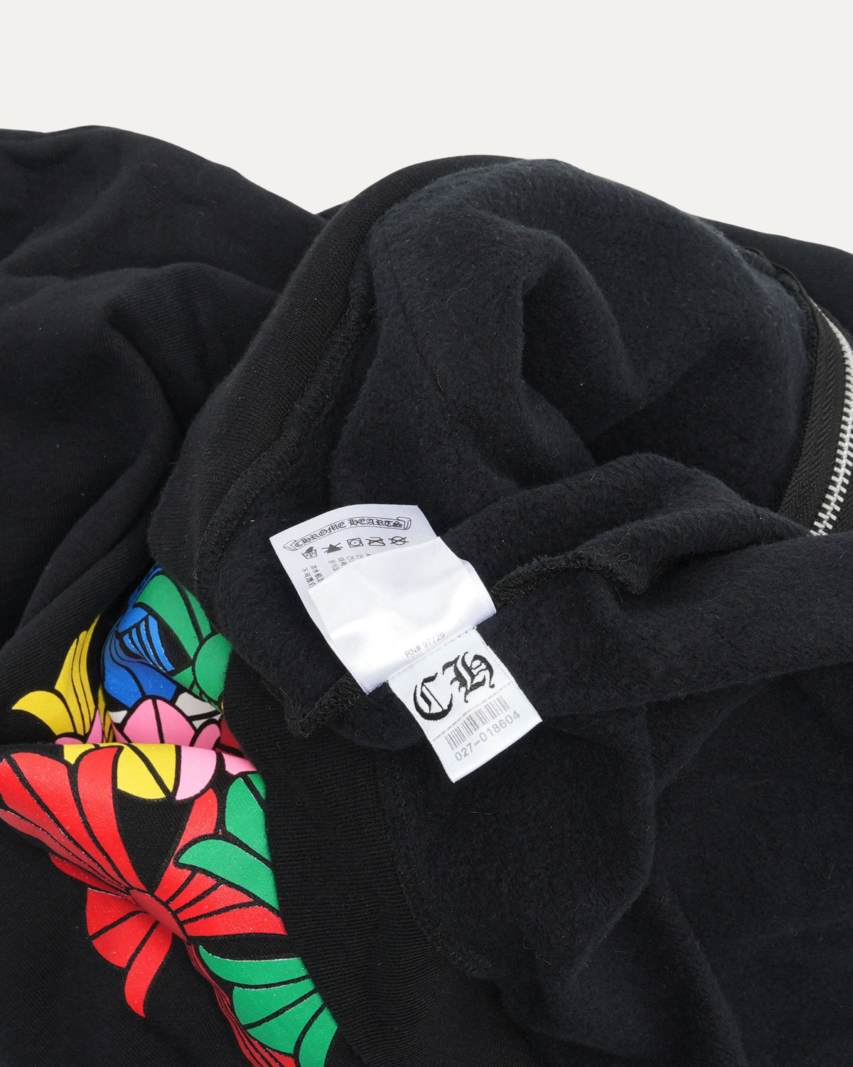 Multicolor Cross Print Zip Up Hoodie
