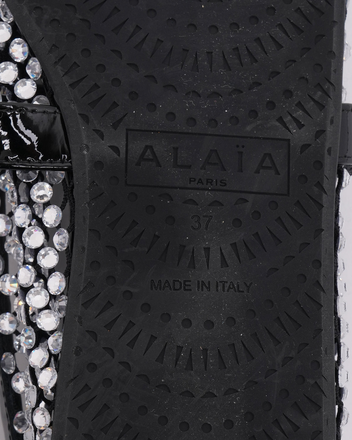 Rhinestone Embellished Mesh Mary Jane Flats