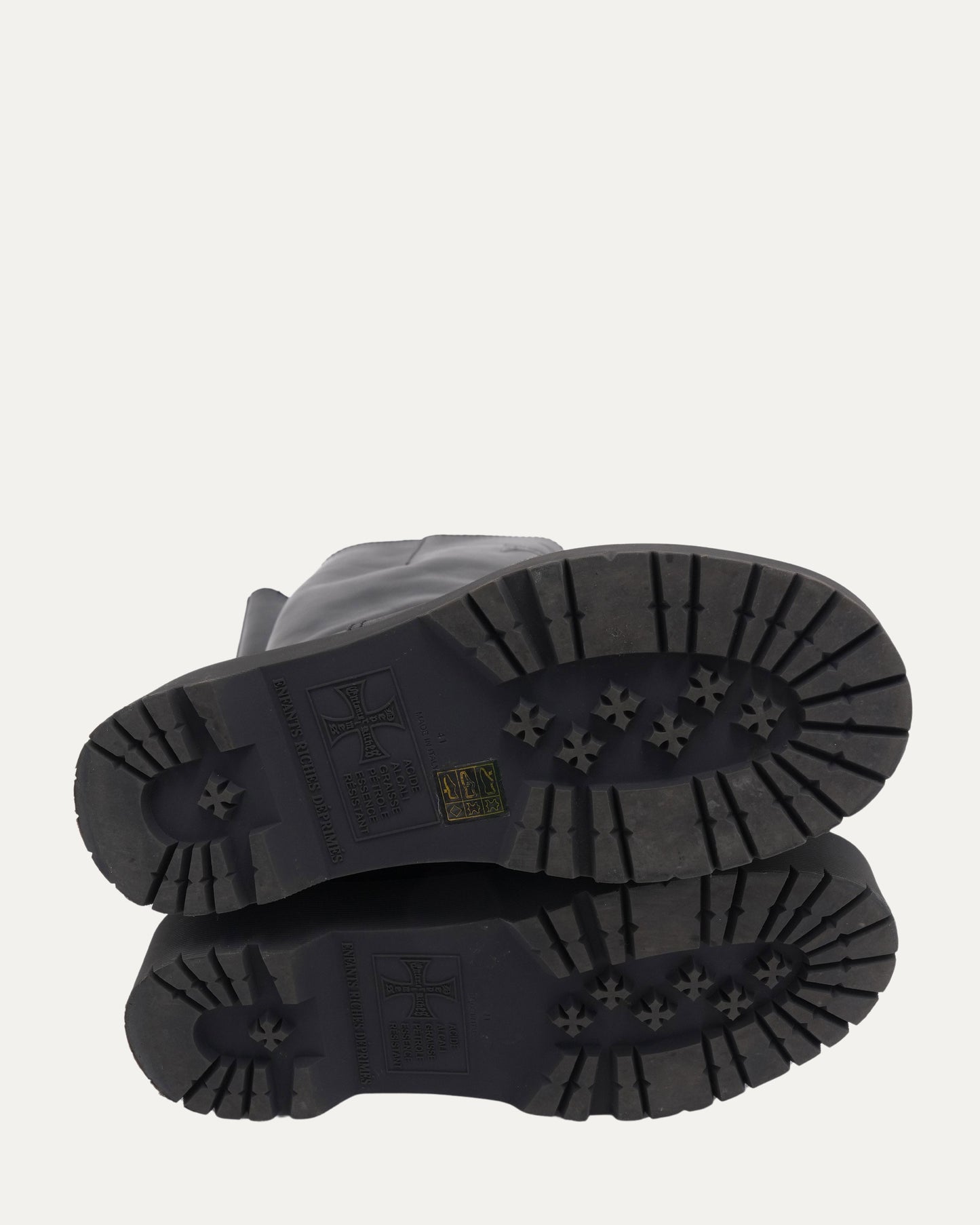 Logo Embossed Leather Boots