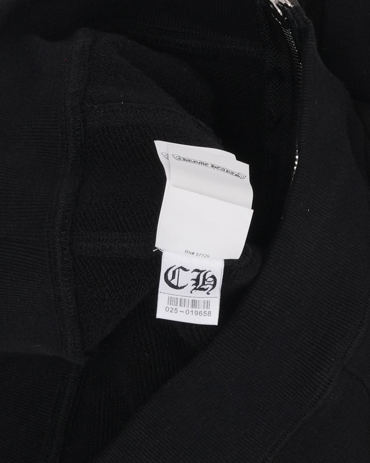 Plus Cross Patch Embroidered Vertical Logo Zip Up Hoodie