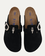 Dagger Embellished Birkenstock Boston Suede Mule