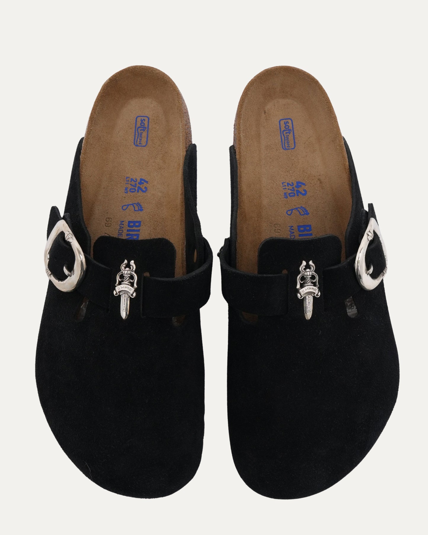 Dagger Embellished Birkenstock Boston Suede Mule
