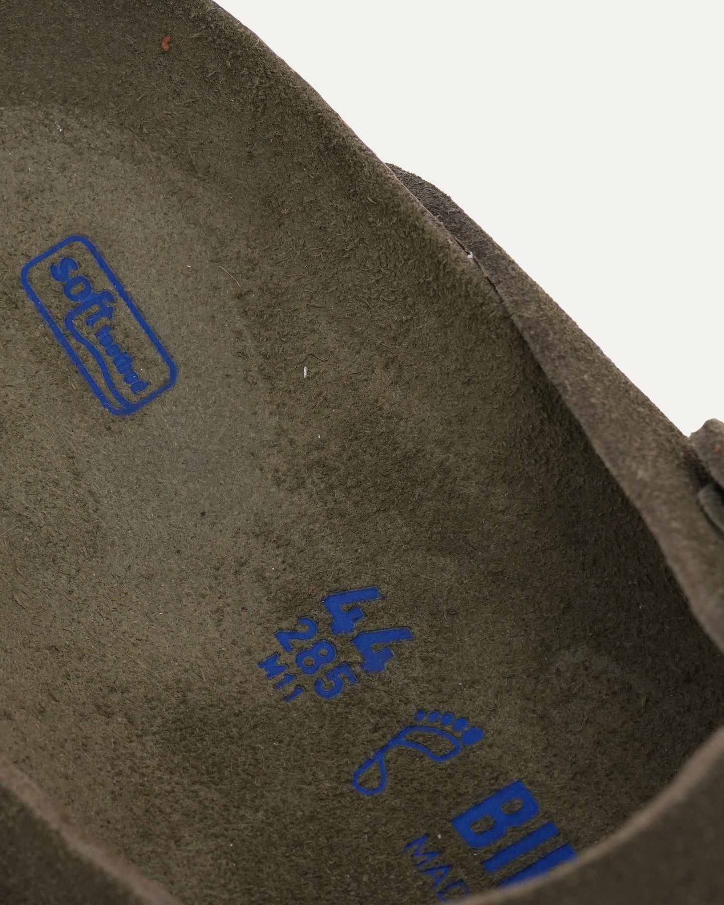Tonal Footbed Cross Embellished Birkenstock Boston Suede Mule