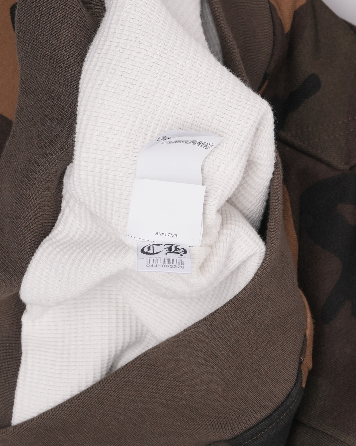 Camouflage Horseshoe Floral Cross Patch Thermal Zip Hoodie