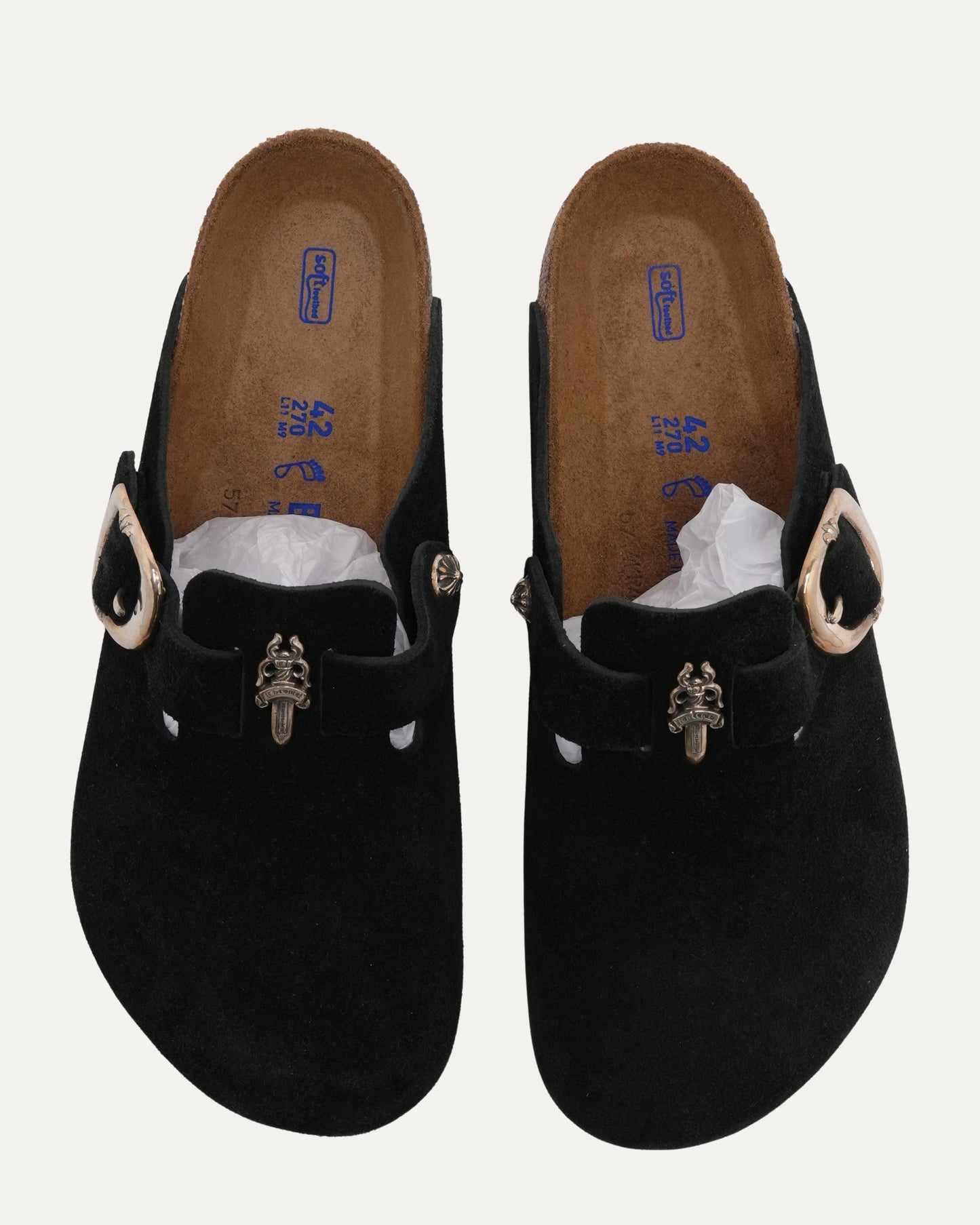 Dagger Embellished Birkenstock Boston Suede Mule