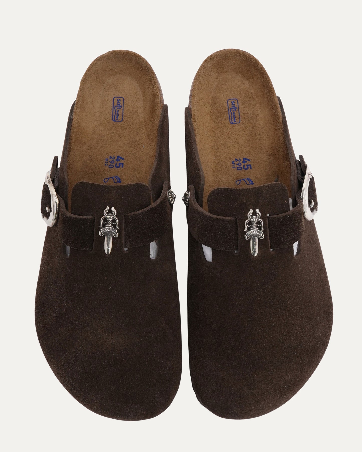 Dagger Embellished Birkenstock Boston Suede Mule