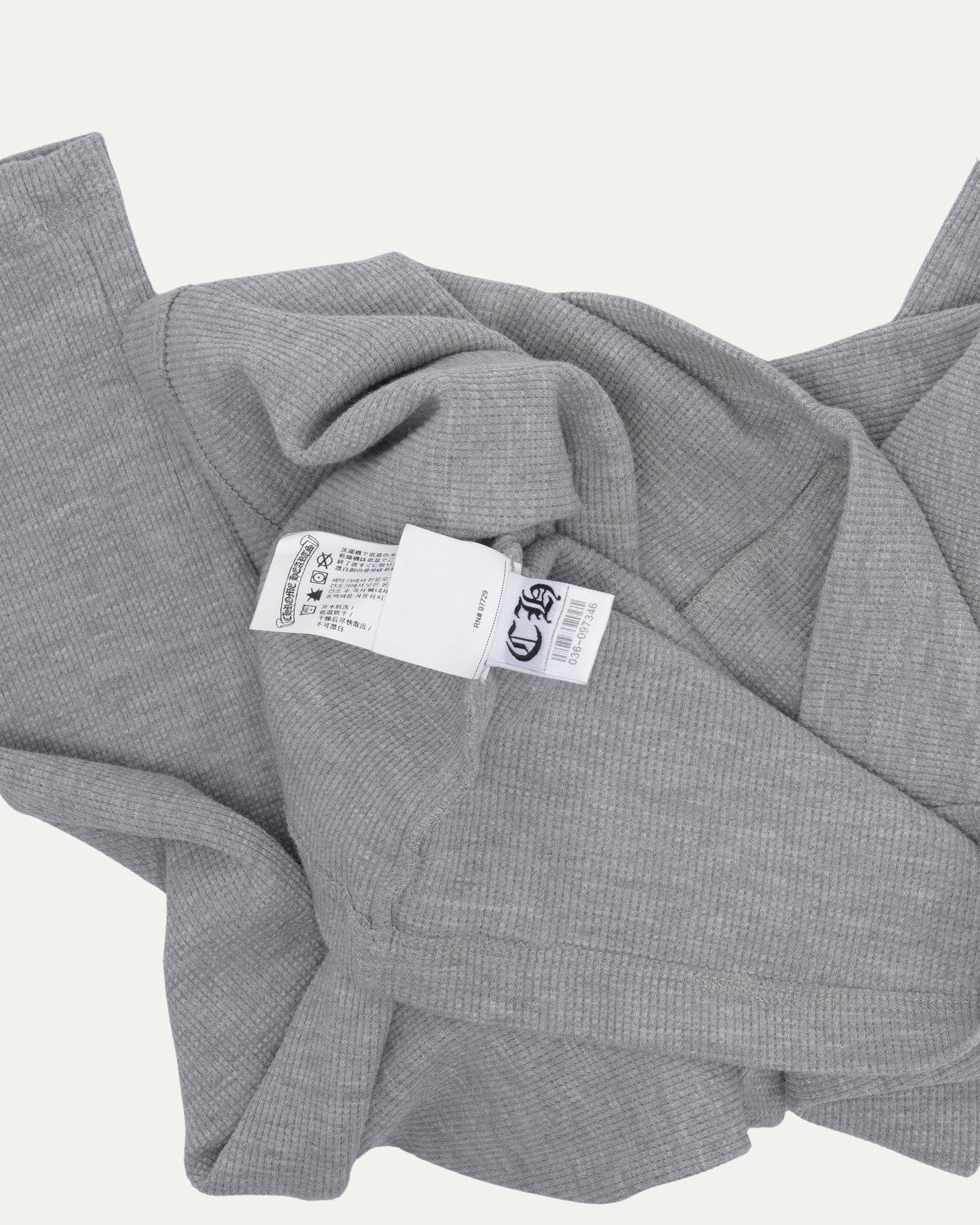 Cropped Embroidered Thermal Long Sleeve T-Shirt