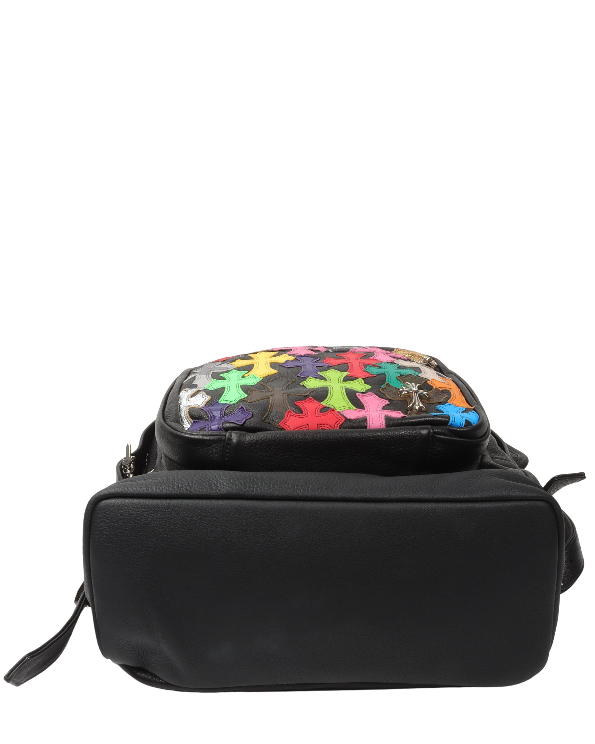 Leather Multicolor Cross Patch Backpack