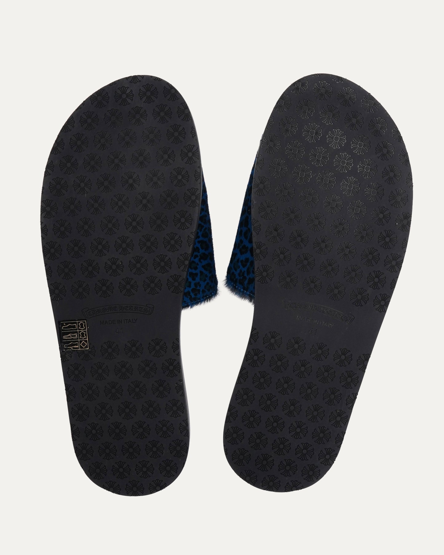 Plus Cross Patch Leopard Slides