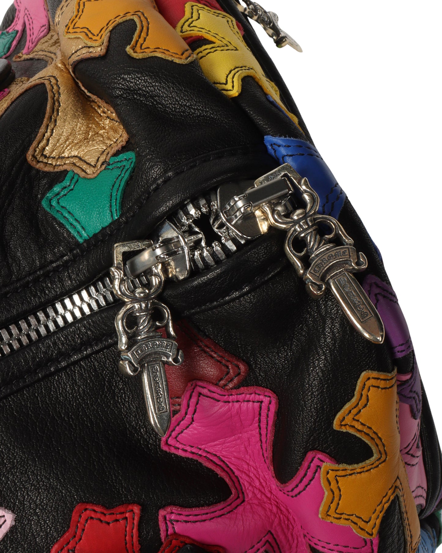 Multicolor Cross Patch Cemetery Mini Duffle Bag