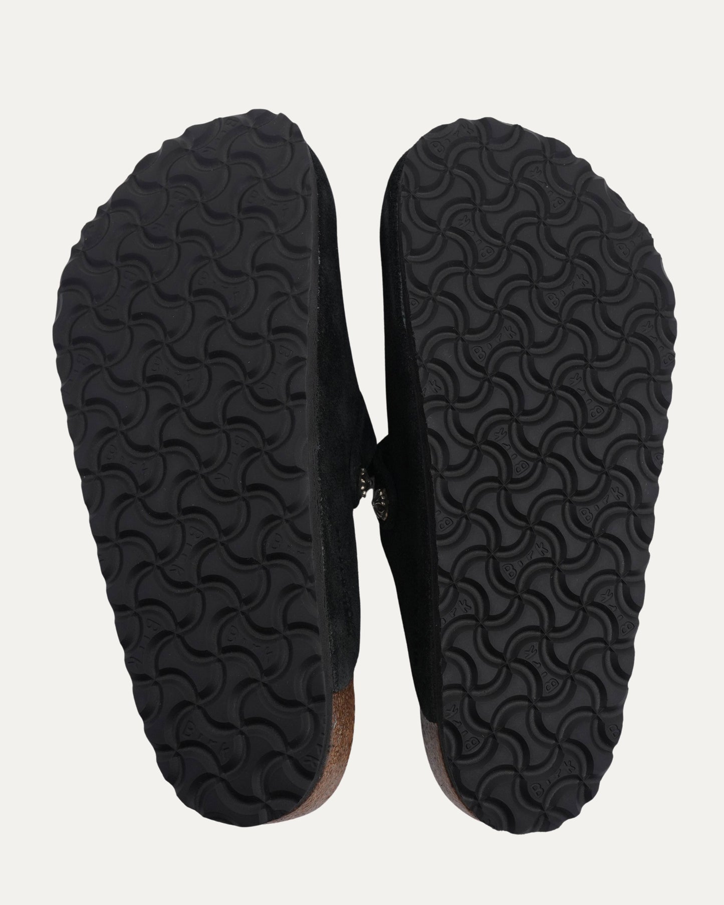 Cross Embellished Birkenstock Boston Suede Mule