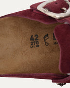 Cross Embellished Birkenstock Boston Suede Mule