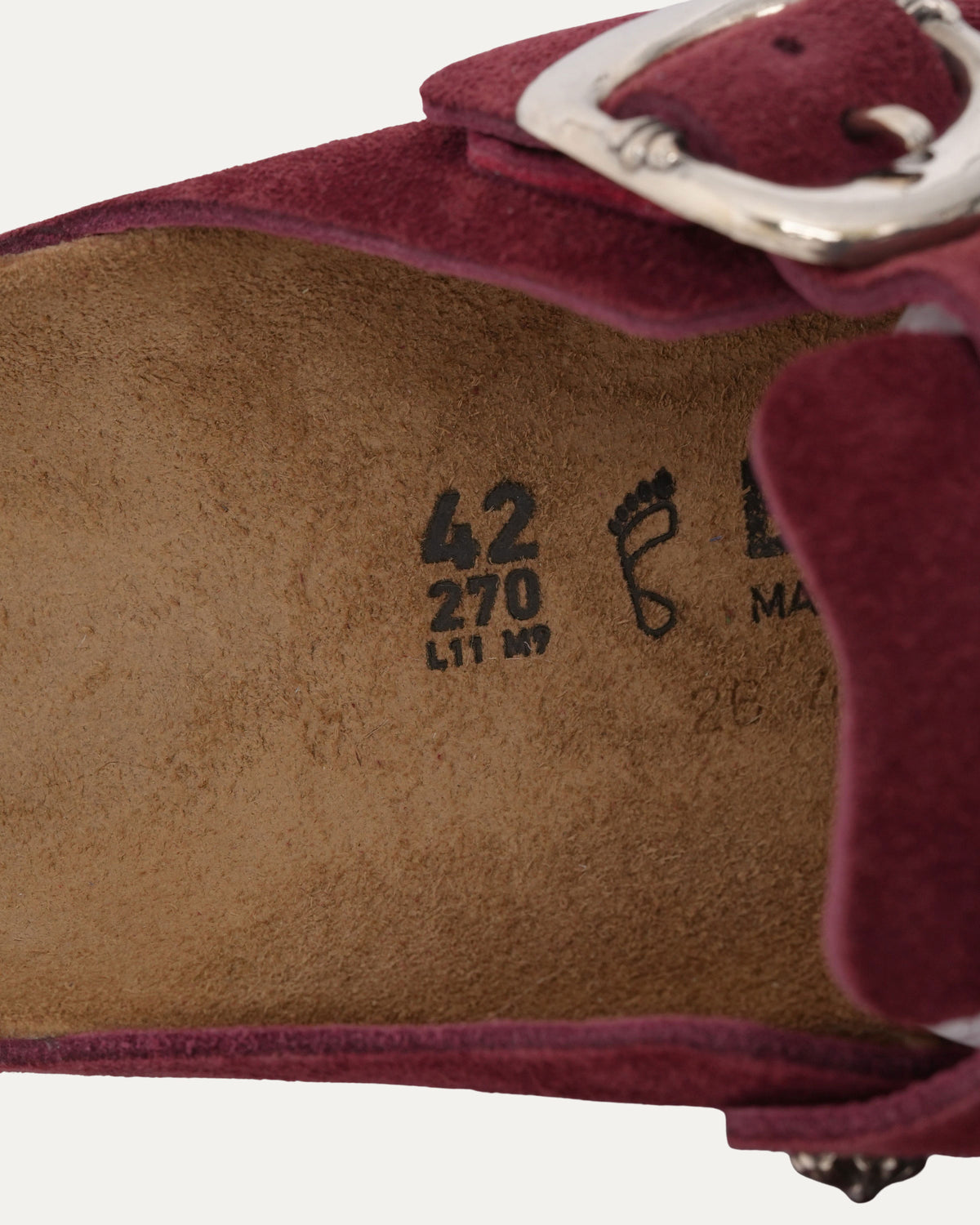 Cross Embellished Birkenstock Boston Suede Mule