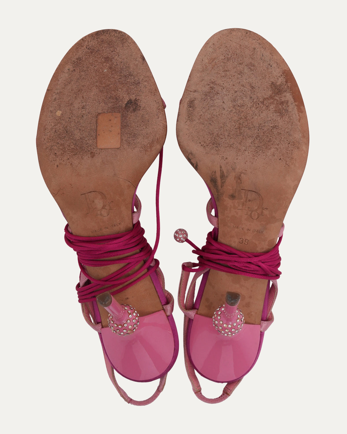 Galliano Era Hot Pink Heel With Rhinestone Detail