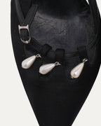 Satin Heels With Pearl Detail