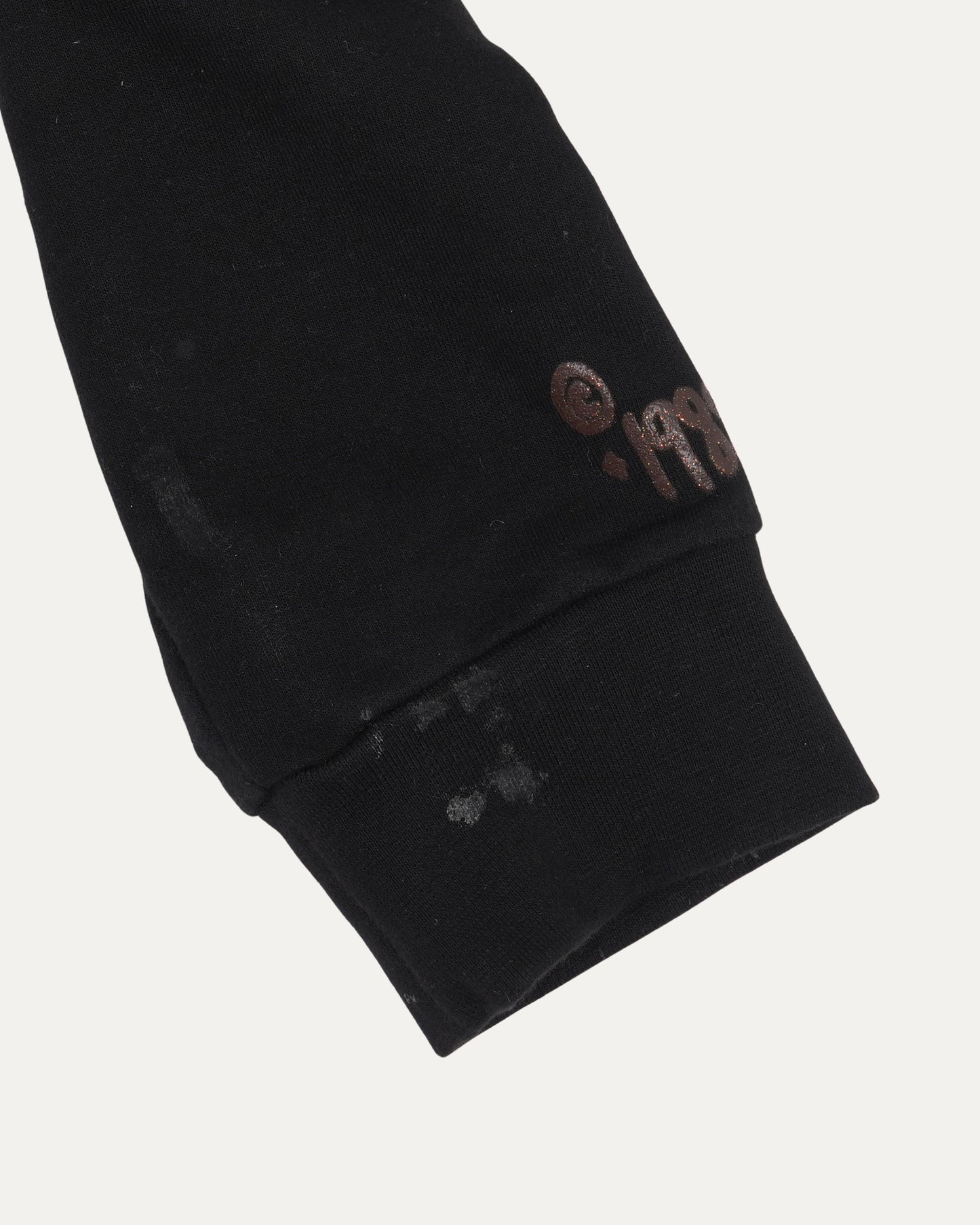 Vertical Logo Glitter Print Zip Up Hoodie