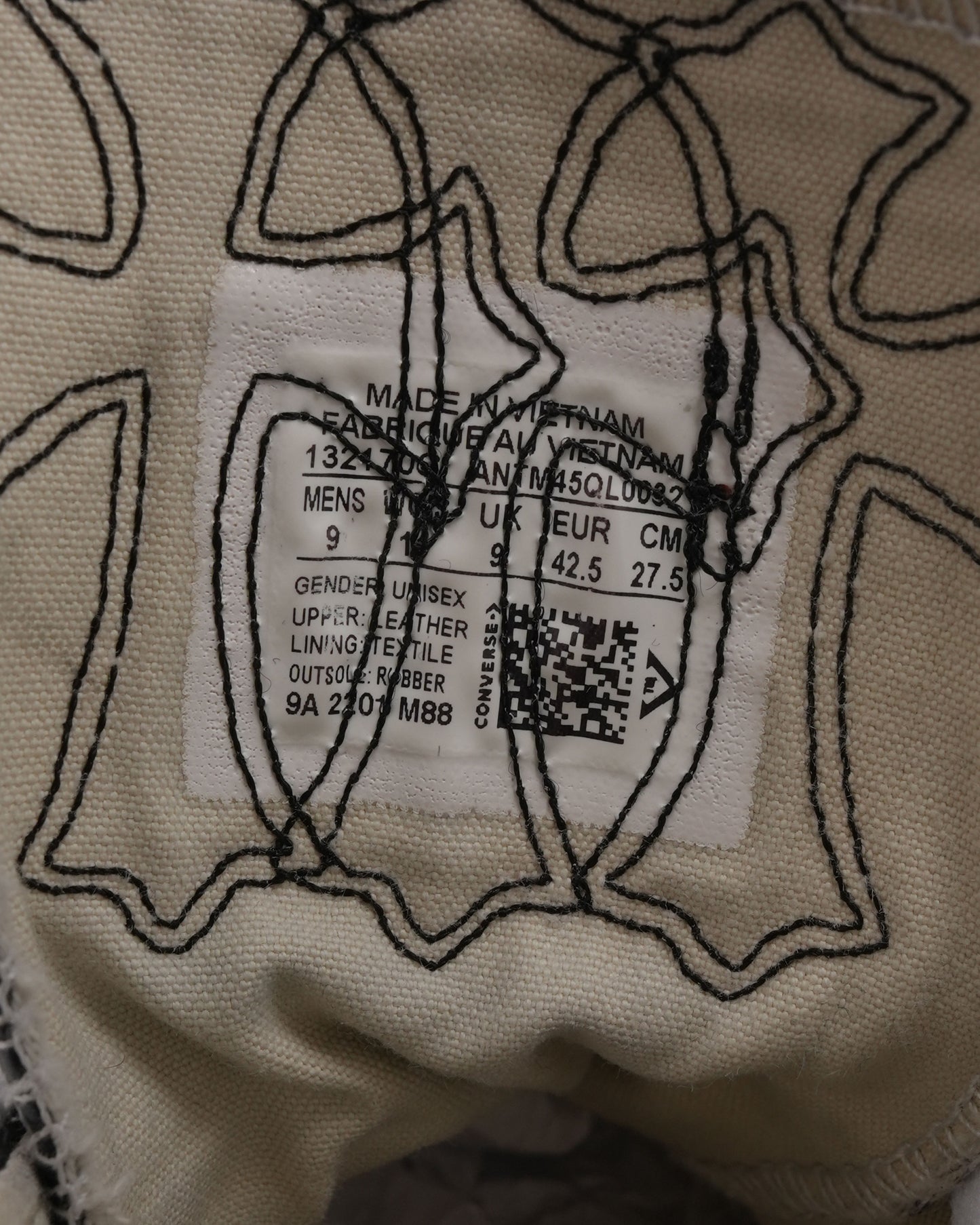 Dagger Embellished Cross Patch Leather Converse Chuck Taylor Sneakers