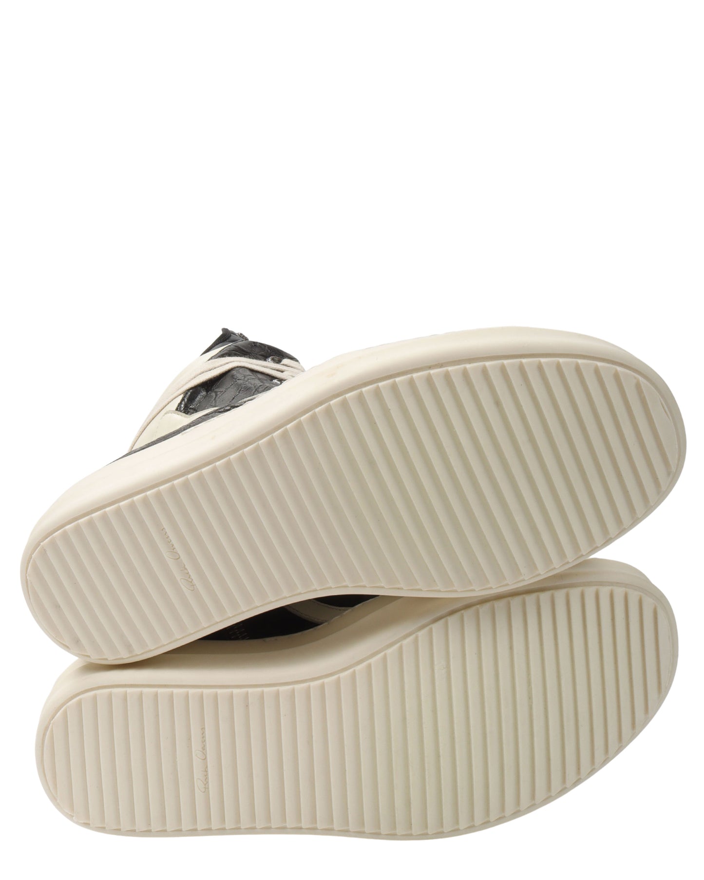 Rick Owens Crocodile Leather Geobasket Sneakers