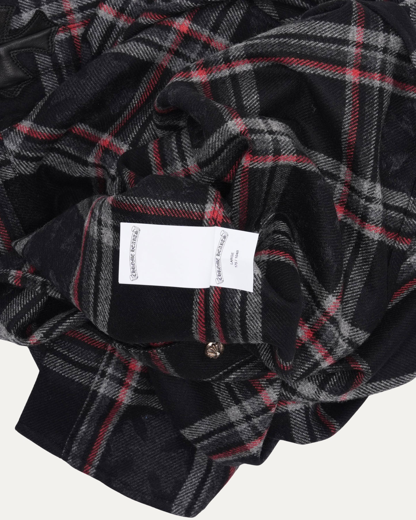 Gas Station Plaid Cashmere Cross Patch Loose Ends Flannel Shirt