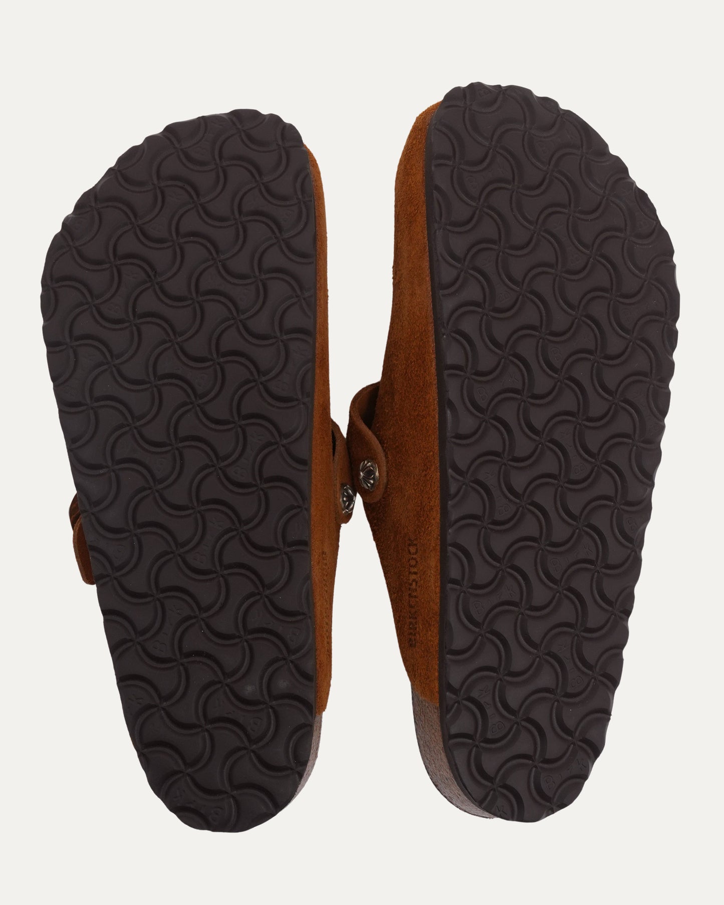 Cross Embellished Birkenstock Boston Suede Mule