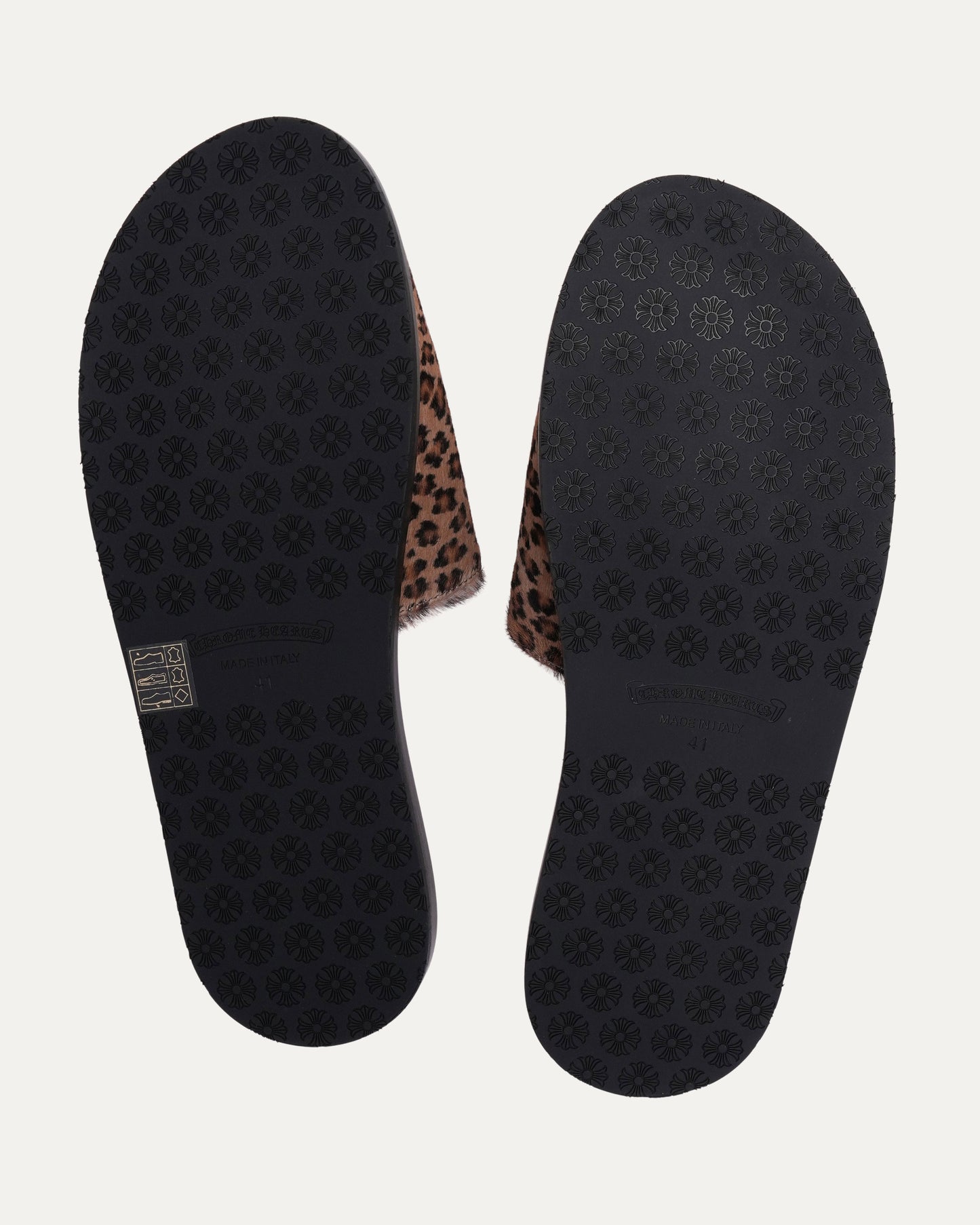 Plus Cross Patch Leopard Slides