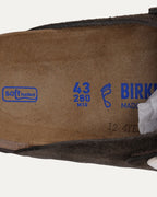 Cross Embellished Birkenstock Boston Suede Mule