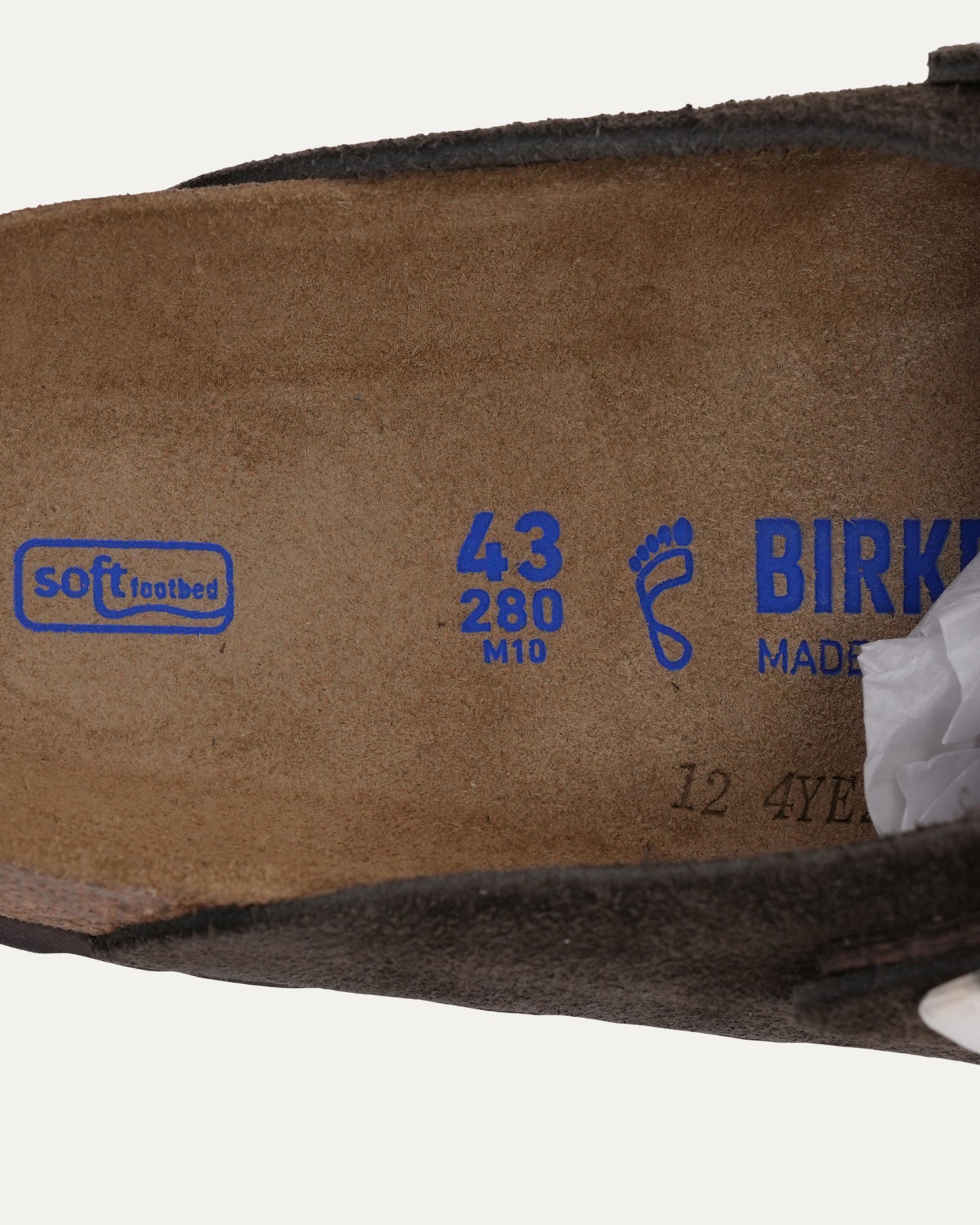 Cross Embellished Birkenstock Boston Suede Mule