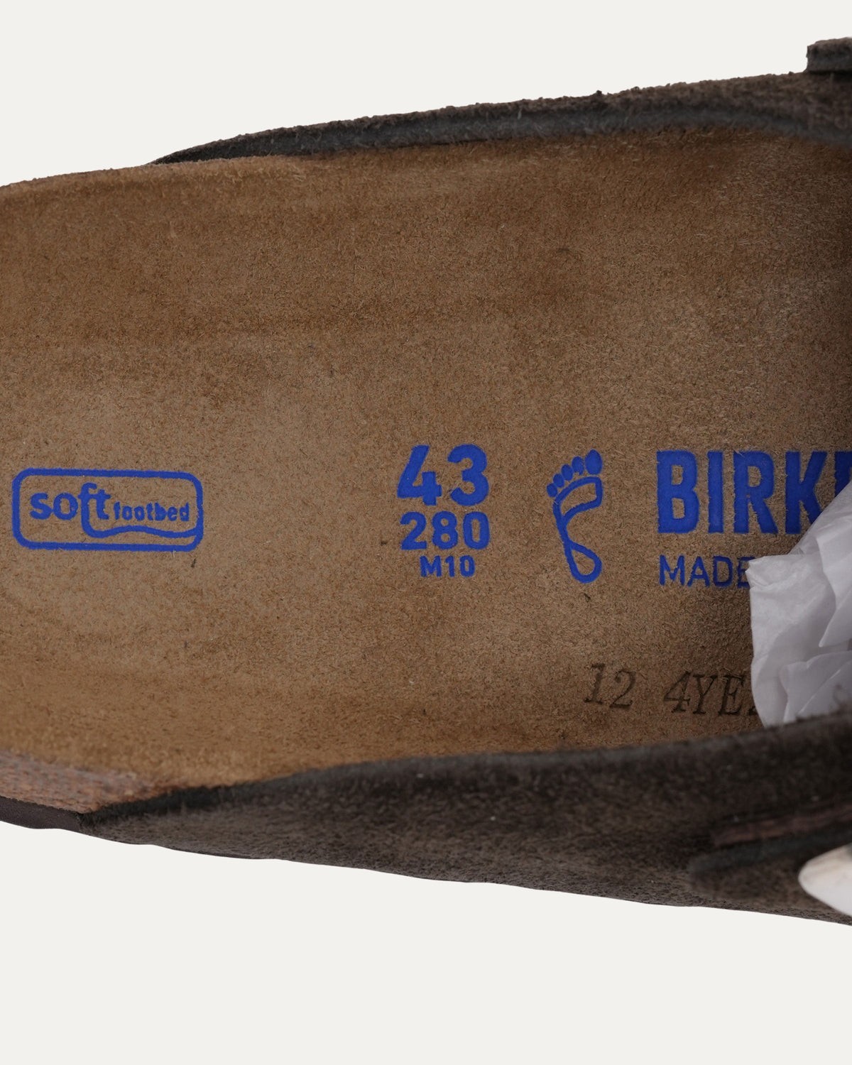 Cross Embellished Birkenstock Boston Suede Mule