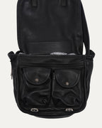 Silver Embellished Cross Patch Messenger Bag