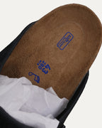 Cross Embellished Birkenstock Boston Suede Mule