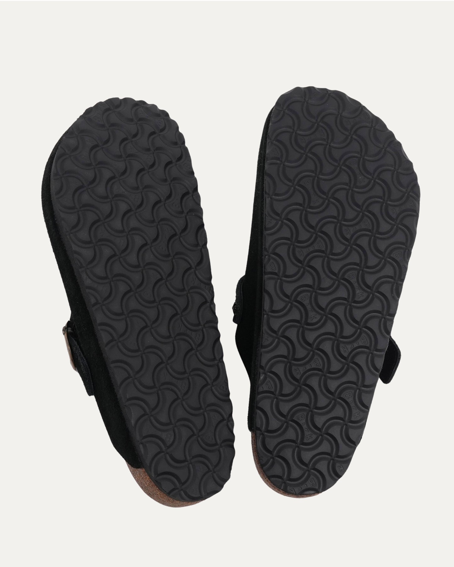Cross Embellished Birkenstock Boston Shearling Lined Suede Mule