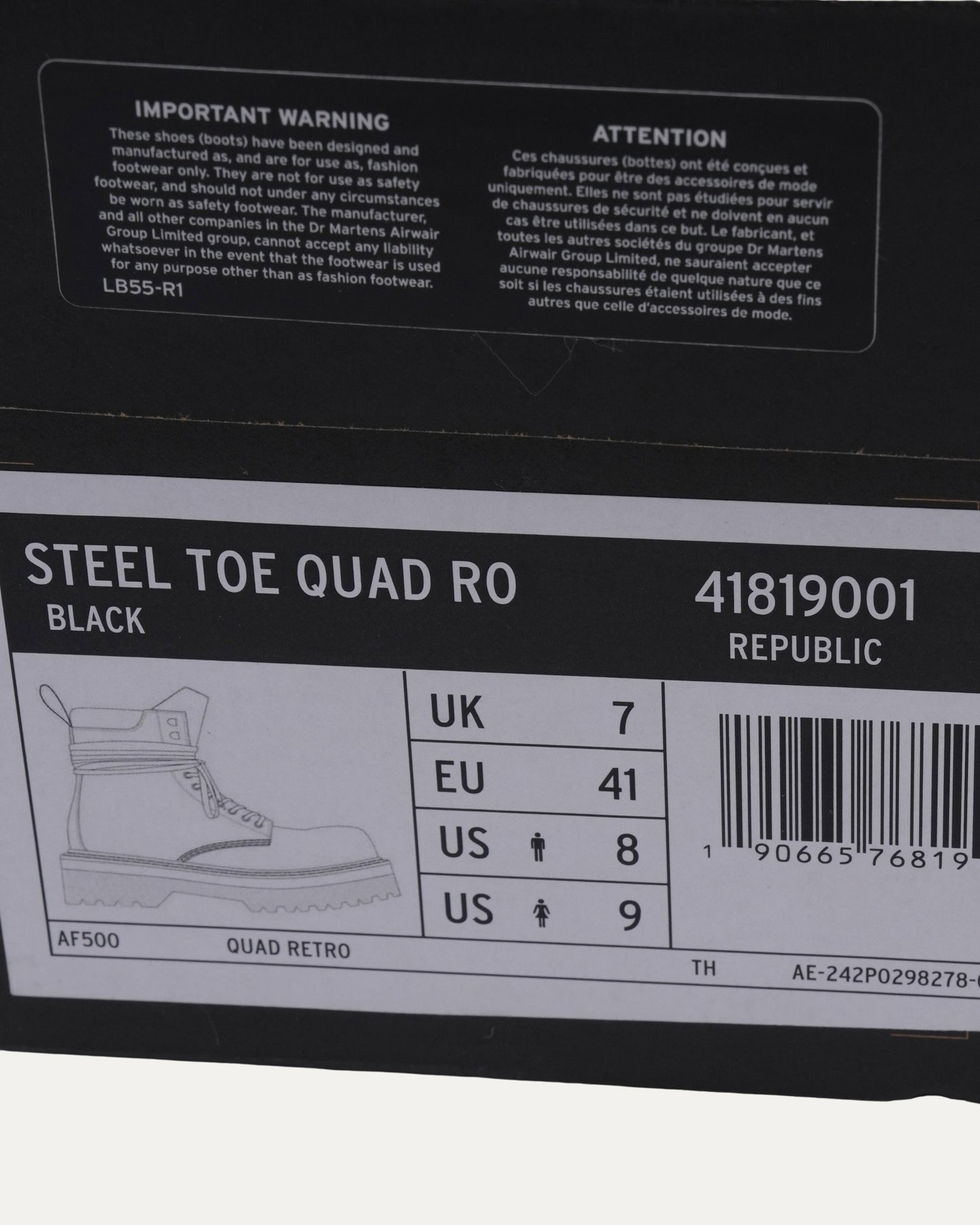 Dr. Martens Steel Toe Quad Boots