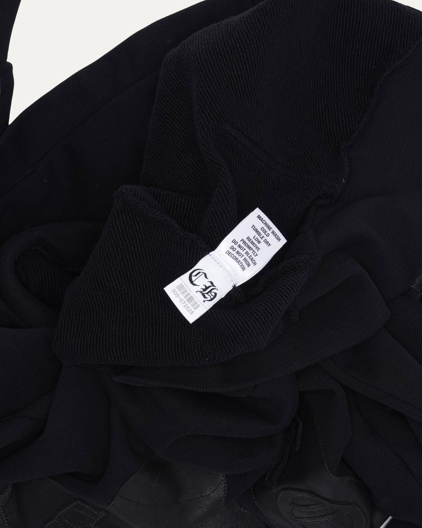Leather Horseshoe Patch Zip-Up Hoodie