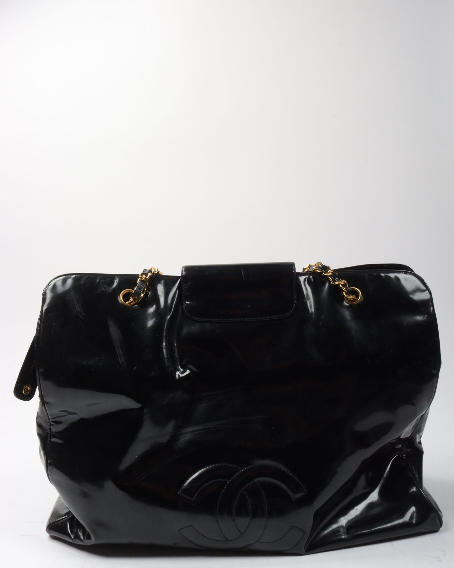 CC Chain Patent Leather Tote