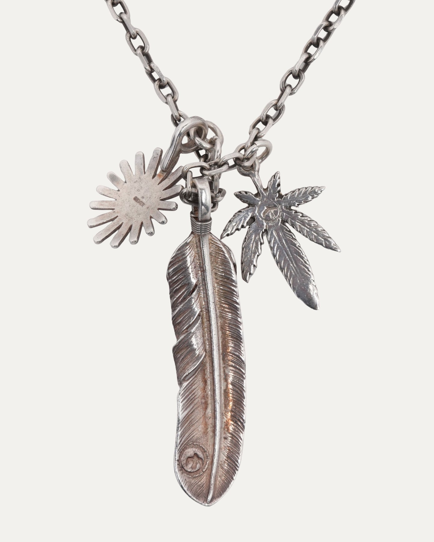 Turquoise Feather Uni Leaf Pendant Necklace