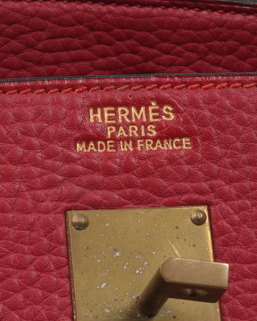 Hermes HAC Birkin Bag Etrusque Clemence with Brass Hardware 45 at 1stDibs