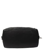 Nylon & Leather Cross Patch Duffel Bag