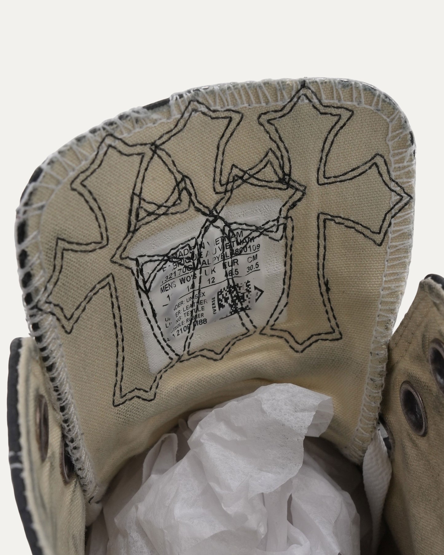 Dagger Embellished Cross Patch Leather Converse Chuck Taylor Sneakers