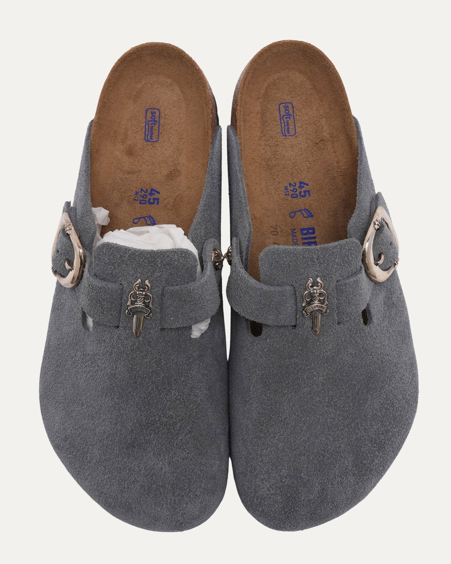 Dagger Embellished Birkenstock Boston Suede Mule