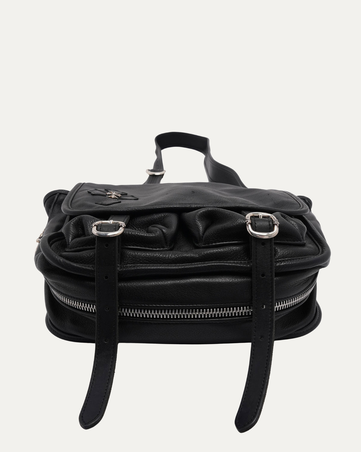 Silver Embellished Cross Patch Messenger Bag