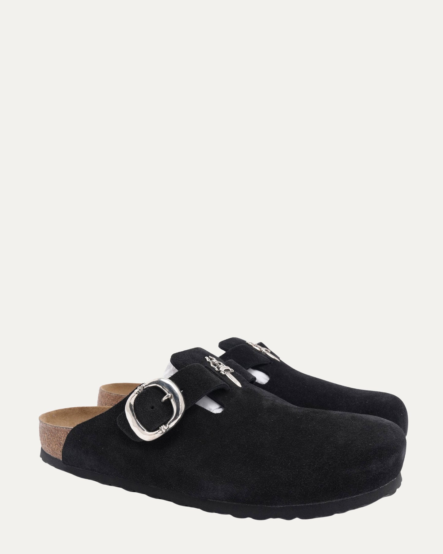 Dagger Embellished Birkenstock Boston Suede Mule