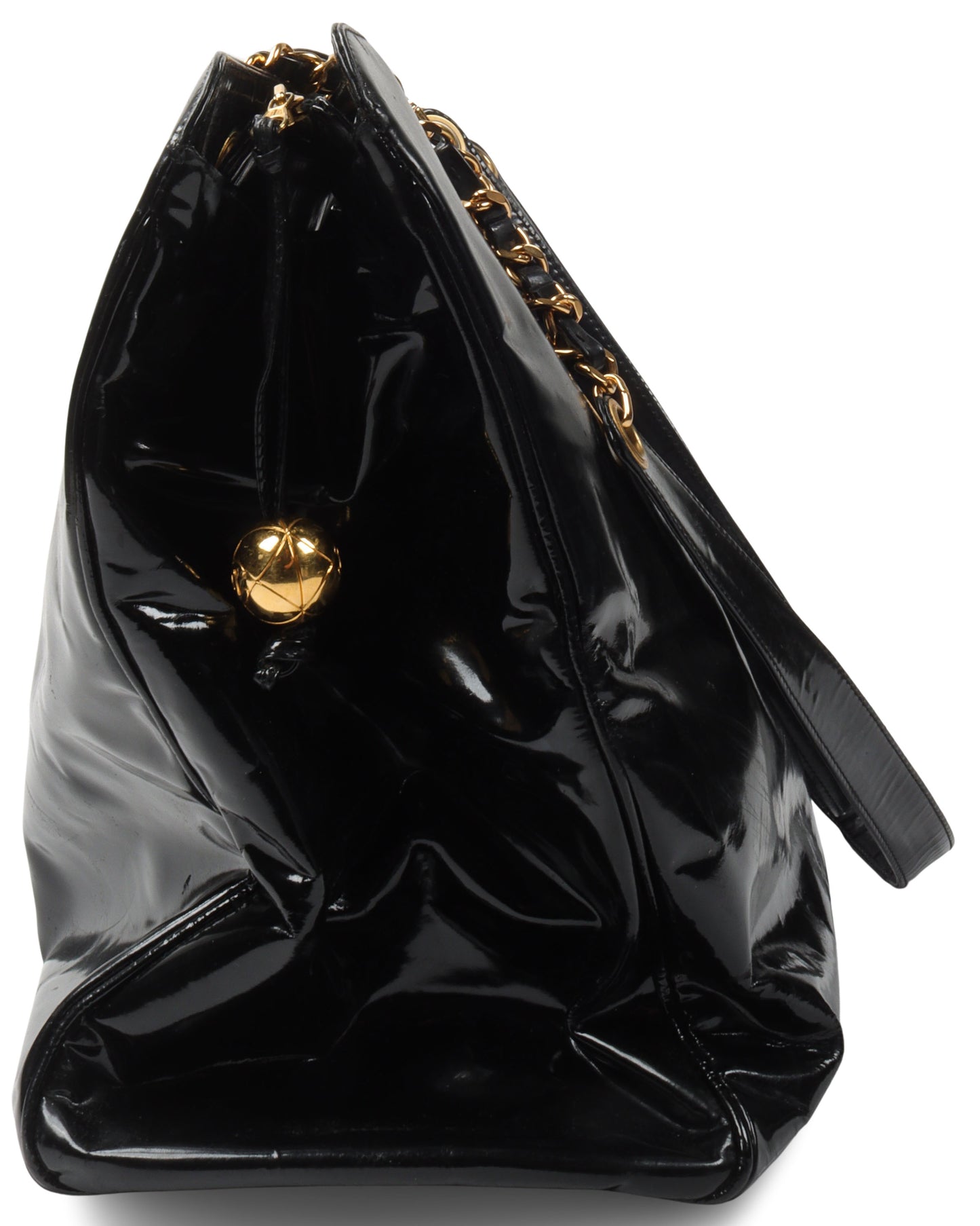 CC Chain Patent Leather Tote