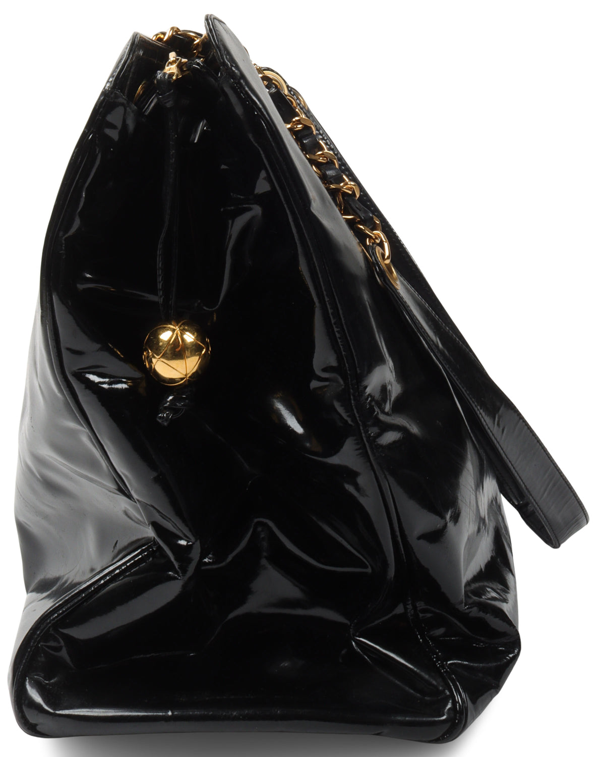 CC Chain Patent Leather Tote