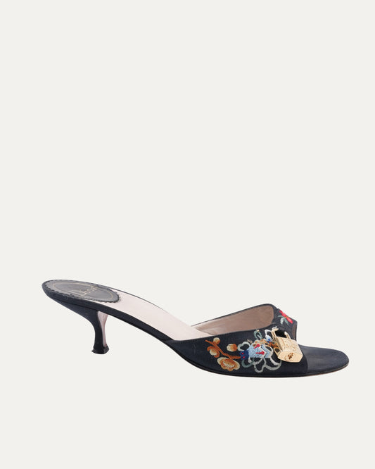 FW 2003 Black "Koi" Lock and Key Heels